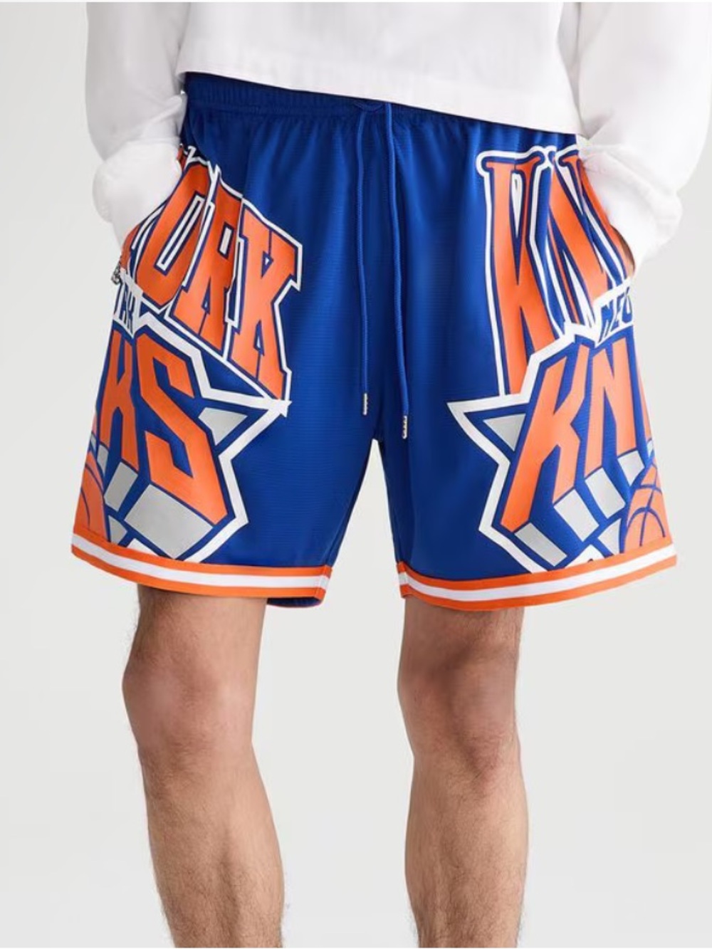 Aeropostale New York Knicks Blue & Orange Men’s Basketball Mesh Shorts